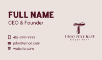 Classic Ribbon Letter T Business Card Image Preview