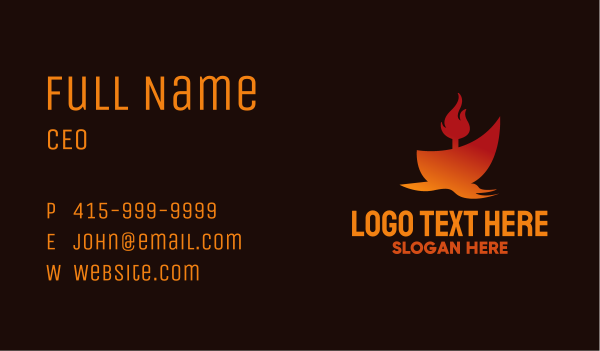 Red Fire Ship Business Card Design Image Preview