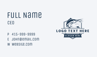 Fish Boat Fishing Business Card Image Preview