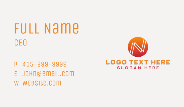 Generic Modern Letter N Business Card Design Image Preview