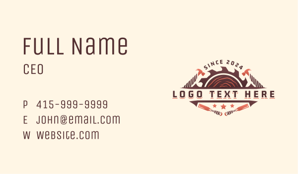 Hammer Chisel Woodworking Business Card Design Image Preview