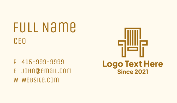 Wooden Garden Chair Business Card Design Image Preview
