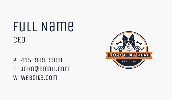 Hipster Furry Dog Business Card Design Image Preview