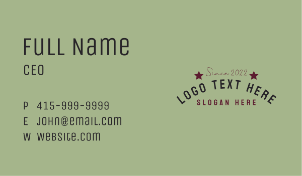 Vintage Business Company Business Card Design