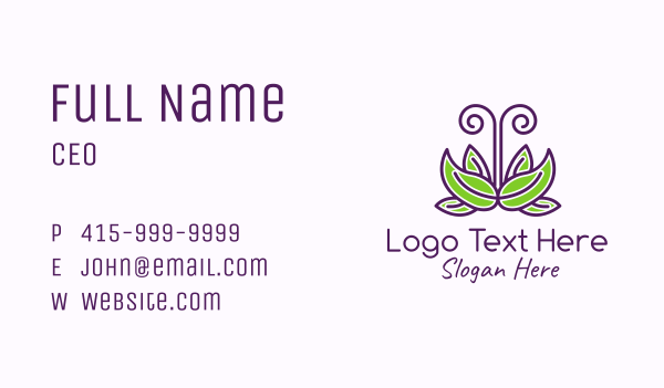 Butterfly Leaf Plant Business Card Design Image Preview