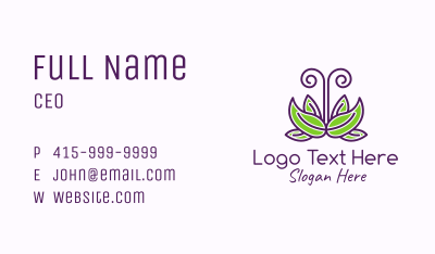 Butterfly Leaf Plant Business Card Image Preview
