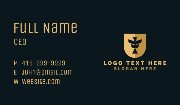 Deluxe Phoenix Shield Business Card Design Image Preview