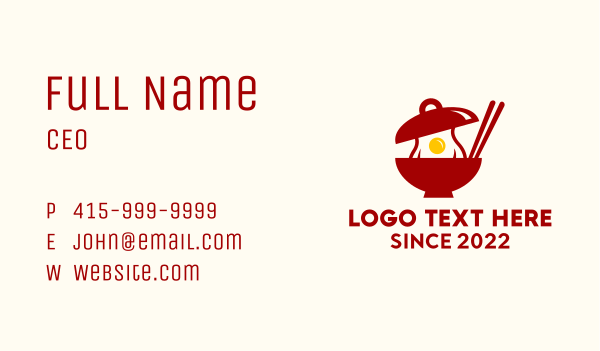 Oriental Egg Soup  Business Card Design Image Preview