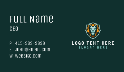 Lion Shield Gaming Business Card Image Preview