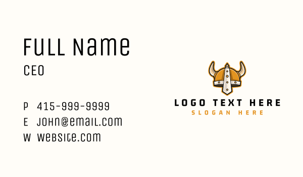 Viking Helmet Warrior Business Card Design Image Preview