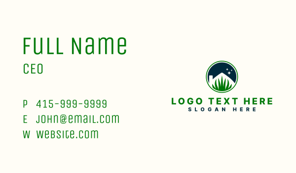 Grass House Landscaping Business Card Design Image Preview