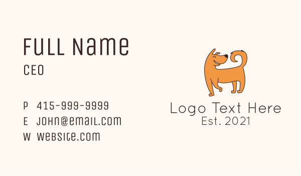 Adorable Happy Dog Business Card Design Image Preview