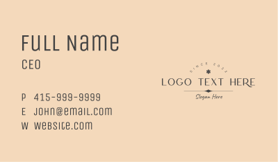 Vintage Floral Wordmark Business Card Image Preview