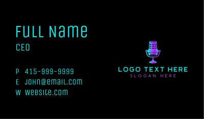 Radio Podcast Microphone Business Card Image Preview