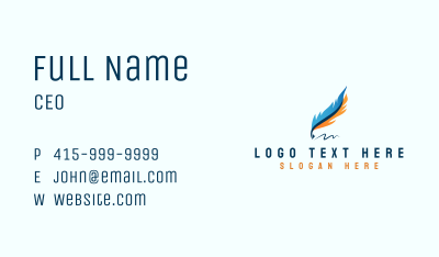 Writing Pen Feather Business Card Image Preview