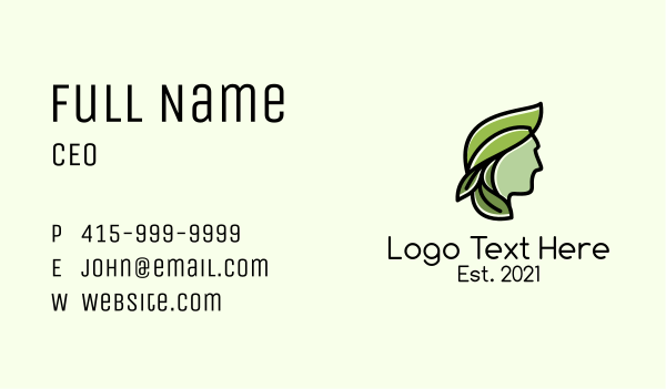 Green Leaf Organic Man Business Card Design Image Preview
