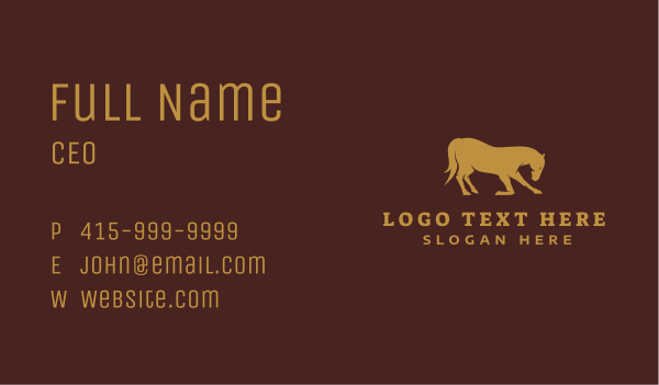 Gold Stallion Horse Business Card Design Image Preview