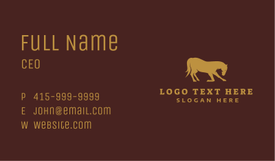 Gold Stallion Horse Business Card Image Preview