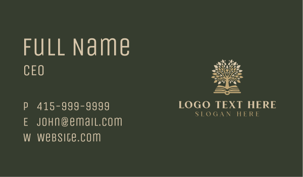 Book Tree Publisher Business Card Design Image Preview