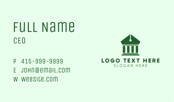 Courthouse Pen  Business Card Design Image Preview