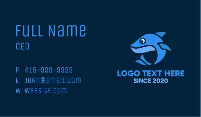 Blue Little Shark Business Card Image Preview