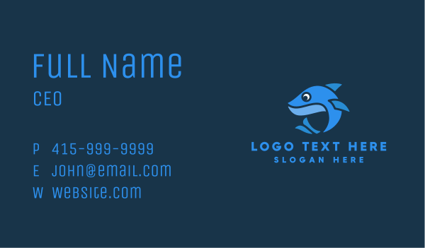Blue Little Shark Business Card Design Image Preview