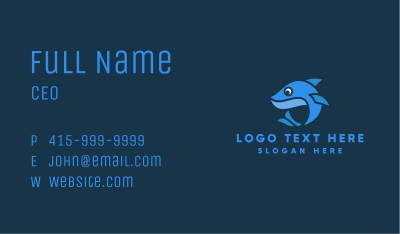 Blue Little Shark Business Card Image Preview