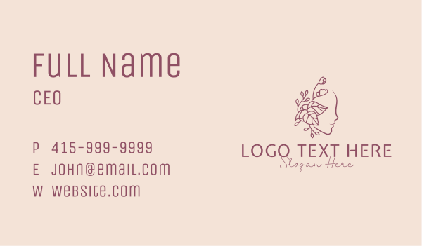 Floral Face Woman Business Card Design Image Preview