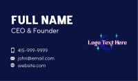Moon Stars Glow Wordmark Business Card Image Preview