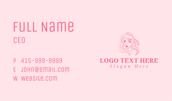 Feminine Beauty Face Business Card Design Image Preview