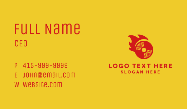 Red Flame Disk Business Card Design Image Preview