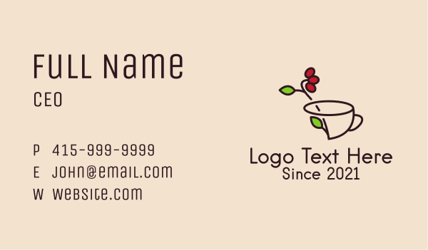 Coffee Bean Cup  Business Card Design Image Preview