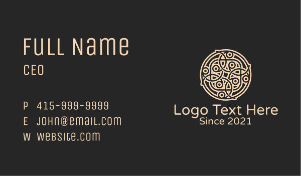 Celtic Circle Decoration Business Card Design