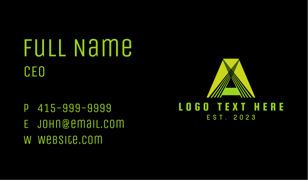 Geometric Gaming Letter A  Business Card Design Image Preview