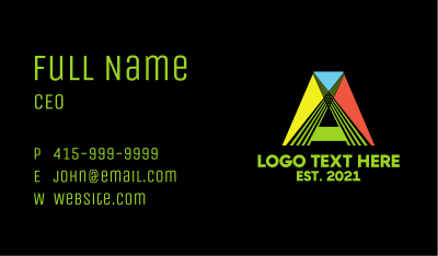 Geometric Gaming Letter A  Business Card