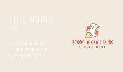 Broom Ghost Cleaner Business Card Image Preview