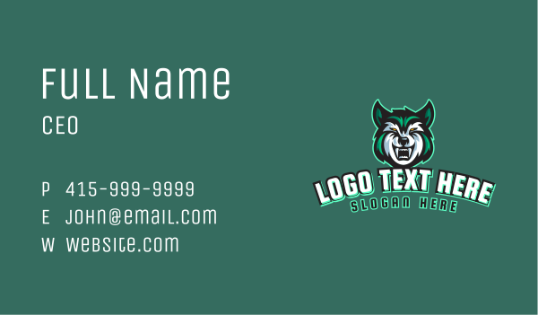 Green Wild Wolf Gaming Business Card Design Image Preview