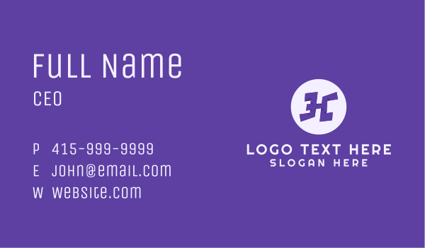 Violet Letter H Business Card Design Image Preview