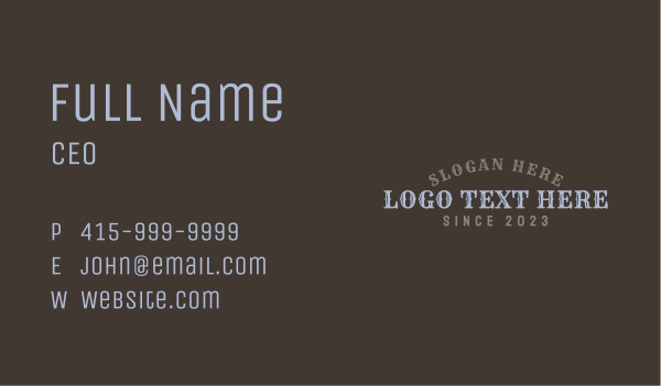 Western Hipster Wordmark Business Card Design Image Preview