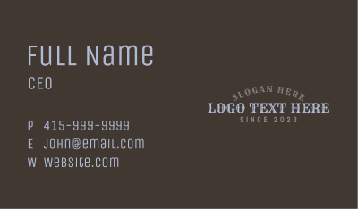 Western Hipster Wordmark Business Card Image Preview