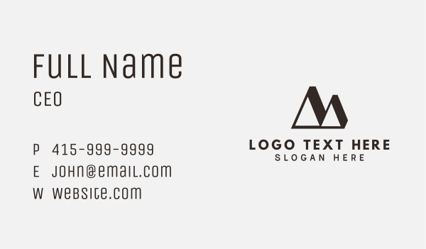 Black Triangle Letter M Business Card Design Image Preview