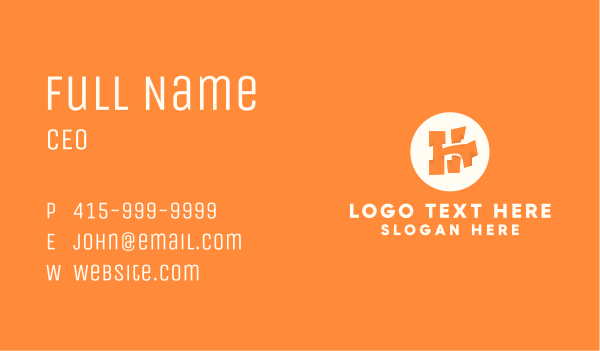 Orange Letter H Business Card Design Image Preview