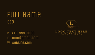 Elegant Diamond Letter Business Card Image Preview