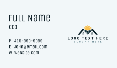 Solar Roof House Business Card Image Preview
