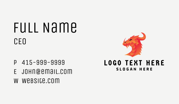 Mythical Dragon Creature Business Card Design Image Preview