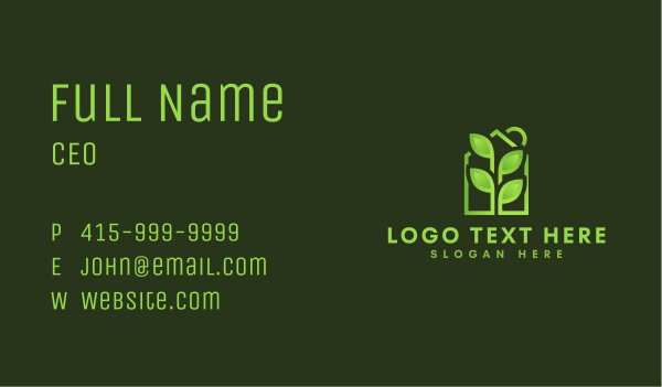 Gradient Greenhouse Plant Business Card Design Image Preview