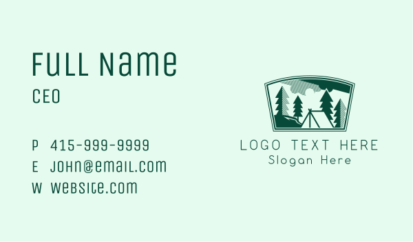 Pine Forest Camping Business Card Design Image Preview