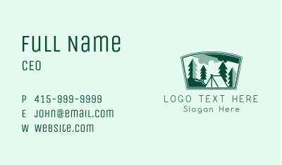 Pine Forest Camping Business Card Image Preview