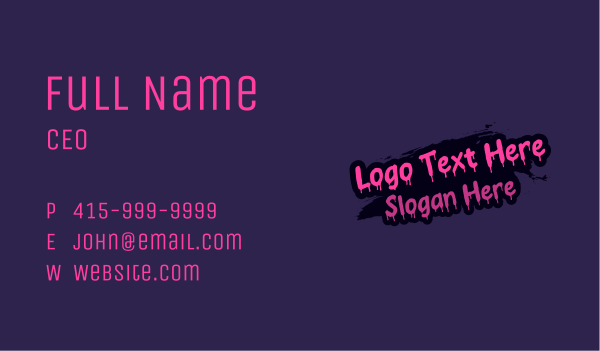 Neon Graffiti Mural Business Card Design Image Preview