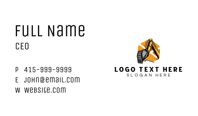 Excavator Construction Equipment  Business Card Image Preview